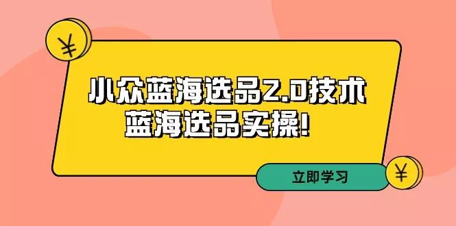 拼多多培训第33期：小众蓝海选品2.0技术-蓝海选品实操！