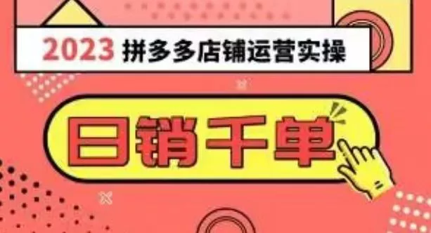 2023拼多多运营实操,每天30分钟日销1000+,爆款选品技巧大全(10节课)