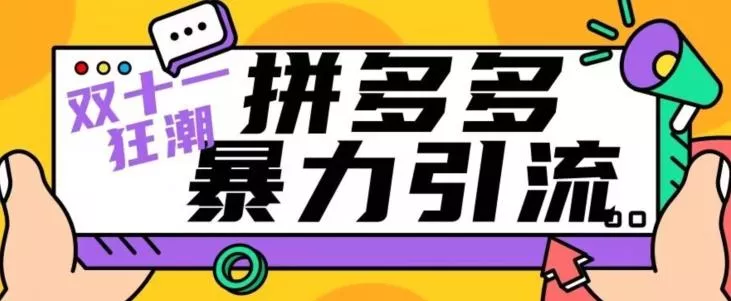 【首发】双十一拼多多暴力引流,日引300+微信