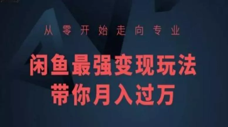 从零开始走向专业,闲鱼最强变现玩法带你月入过万
