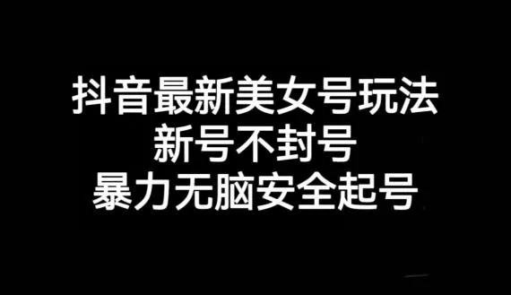抖音最新美女号玩法,新号不封号,暴力无脑安全起号【揭秘】