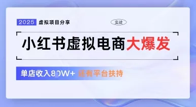 小红书虚拟电商项目，平台大力免费流量扶持，低门槛1拖3玩法