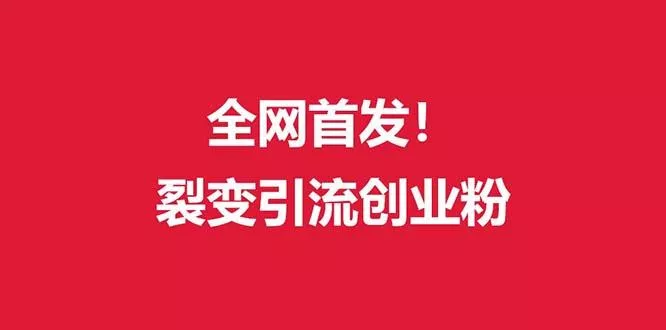 (全网首发)外面收费几千的裂变引流高质量创业粉