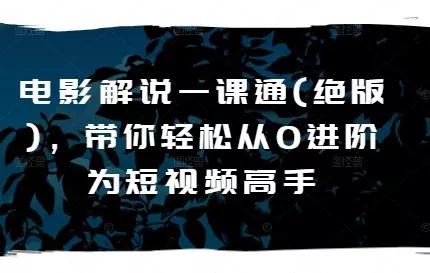 电影解说一课通(绝版),带你轻松从0进阶为短视频高手