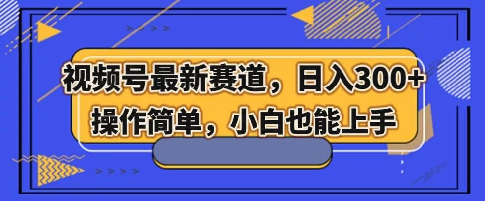 视频号最新赛道,日入300+,新手小白轻松掌握